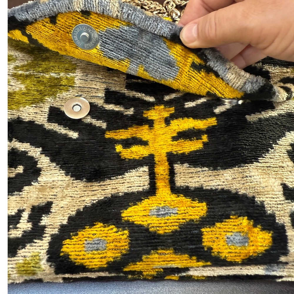 PerfectSilkByMaya Ikat Velvet Bag Handmade Uzbekistan Boho Clutch Crossbody - Picture 5 of 13